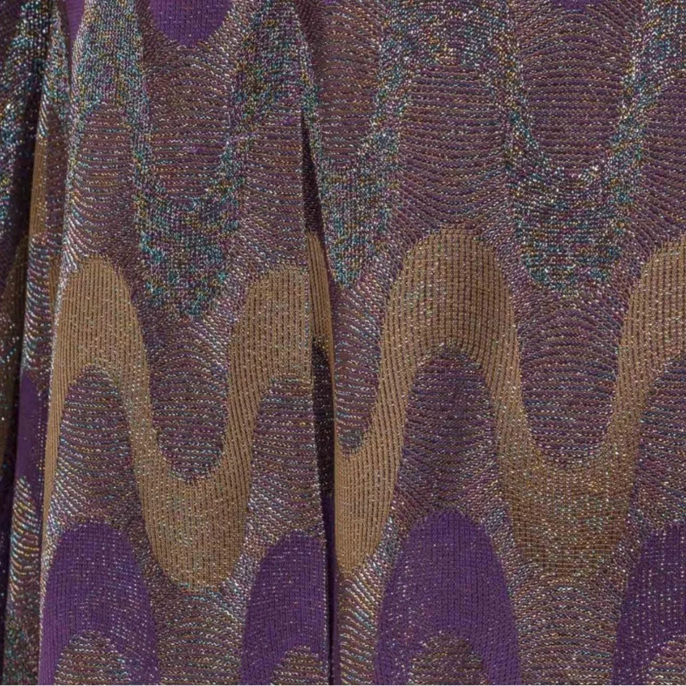 M MISSONI PURPLE ZIGZAG Metallic Blazer Jacket with Metallic Fiber - Picture 8 of 8
